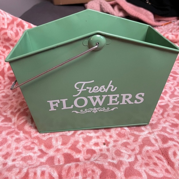 Target Other - 2 - Target Green Metal Flower Basket